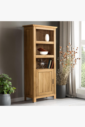 Tölgyfa könyvespolc ajtókkal, természetes fa, Alexandra 14